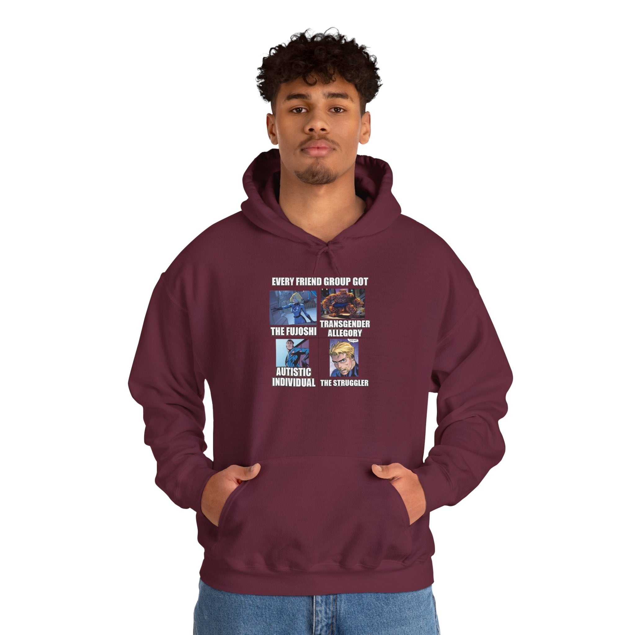 'Look Different' Graphic Hoodie — Vintage Collage Crewneck Sweatshirt