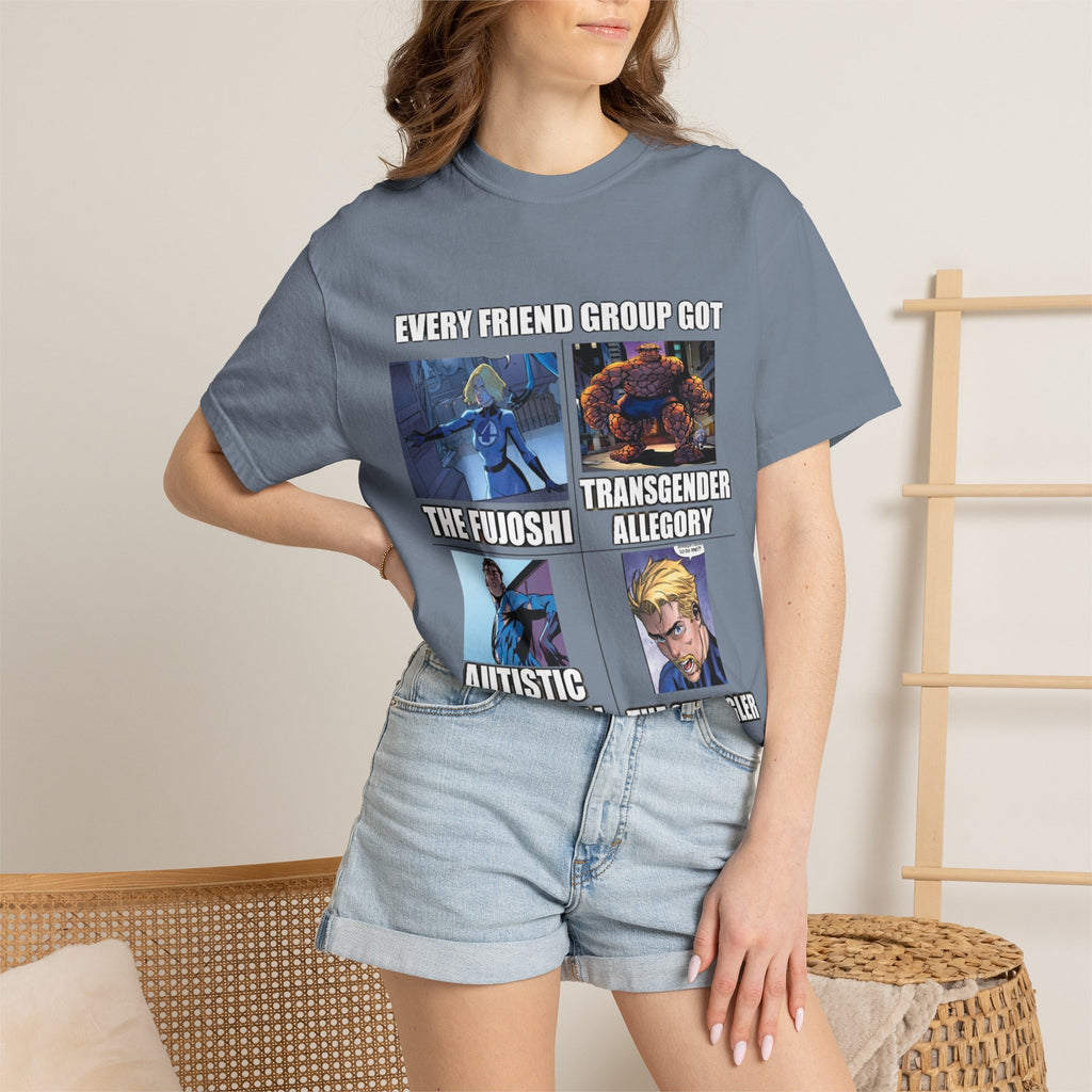 Meme Group-Character Graphic T-Shirt — "Every Friend Group Got" Front & "LOOK Different" Back
