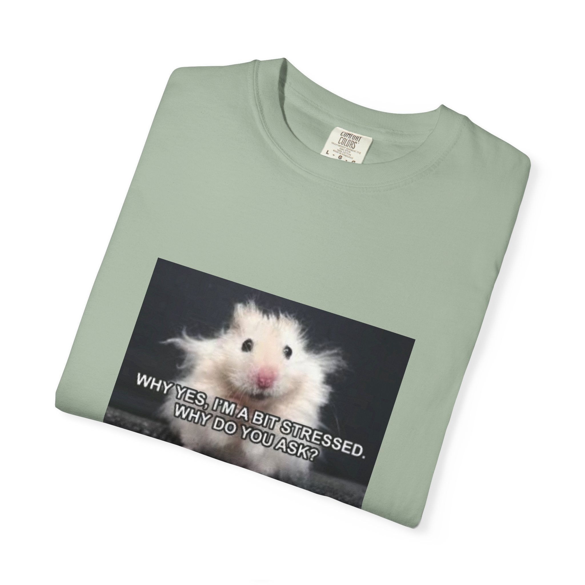 Cute Hamster Graphic Tee — "Why Yes, I’m Stressed. Whaddya Got?"