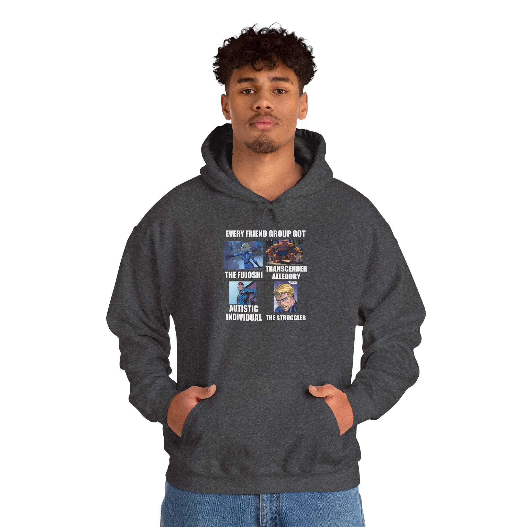 'Look Different' Graphic Hoodie — Vintage Collage Crewneck Sweatshirt