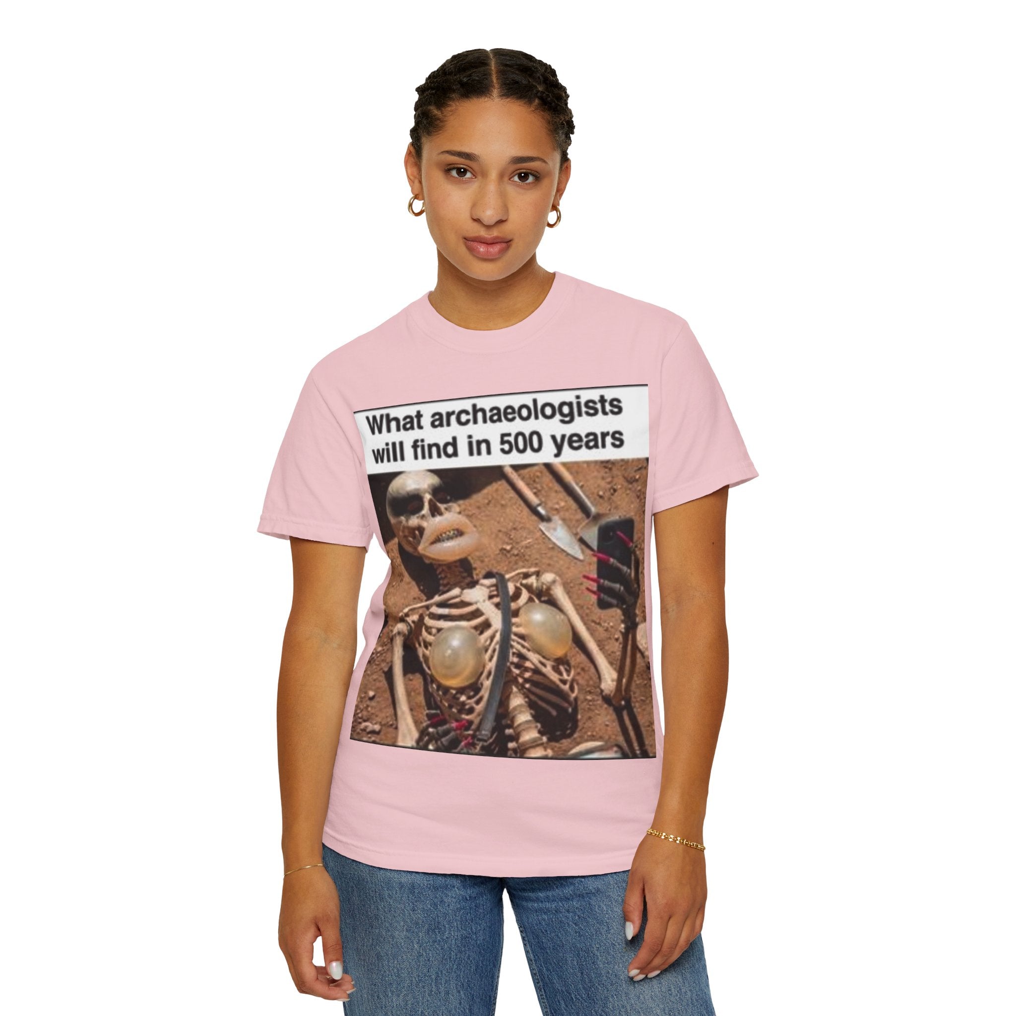 T-Shirt — "What archaeologists will find in 500 years" Graphic Tee (LOOK Different Back)