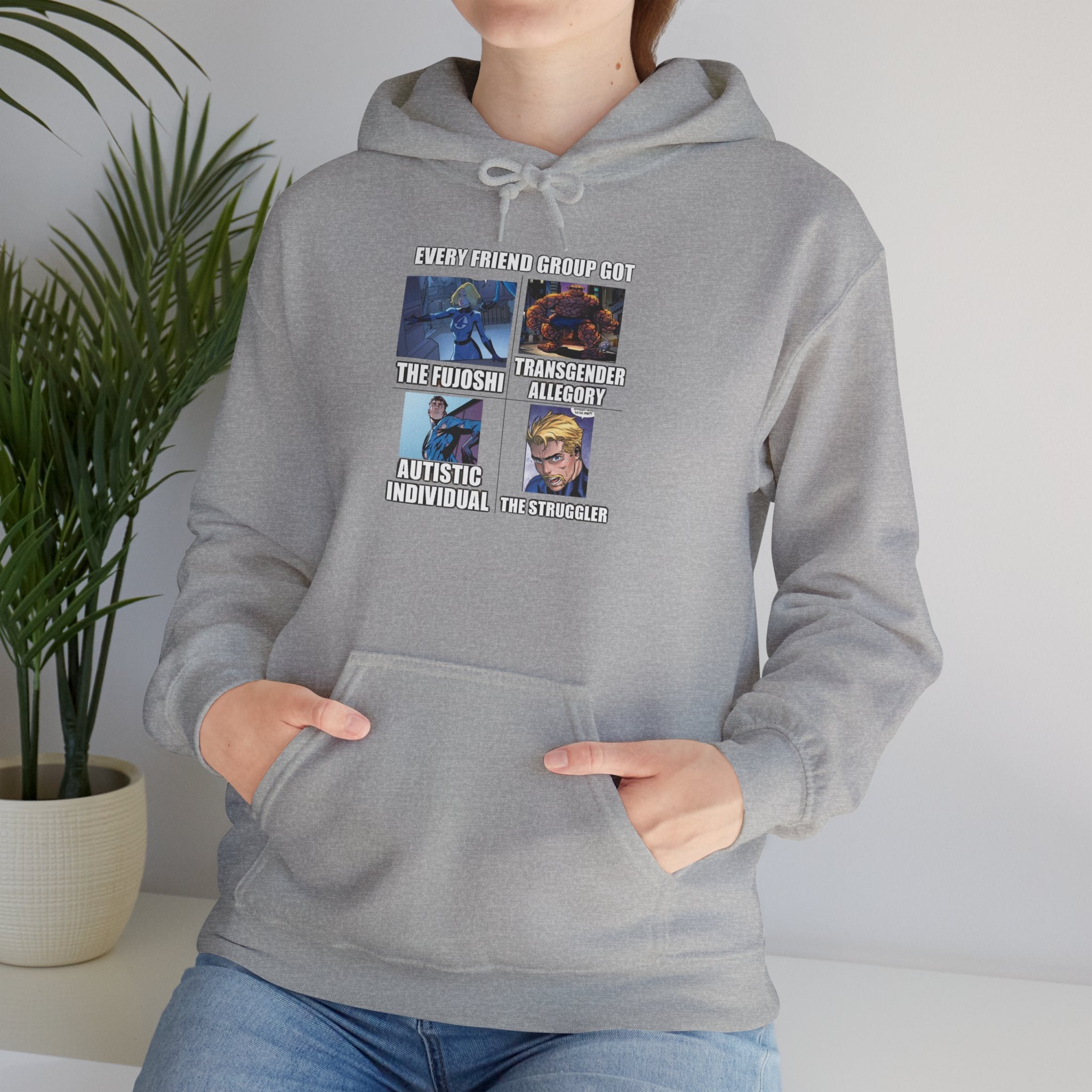 'Look Different' Graphic Hoodie — Vintage Collage Crewneck Sweatshirt