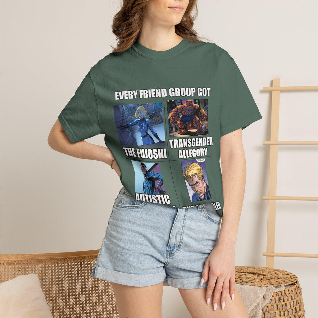 Meme Group-Character Graphic T-Shirt — "Every Friend Group Got" Front & "LOOK Different" Back
