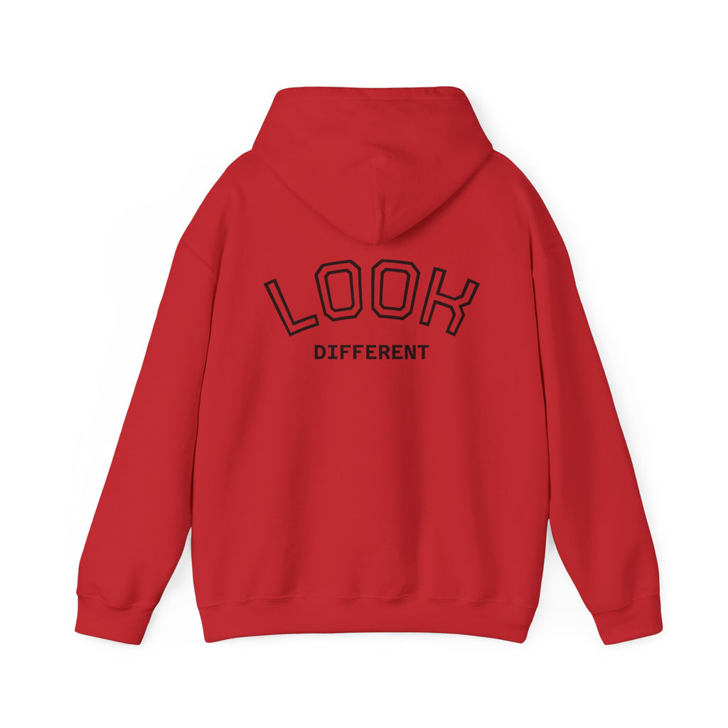 'Look Different' Graphic Hoodie — Vintage Collage Crewneck Sweatshirt