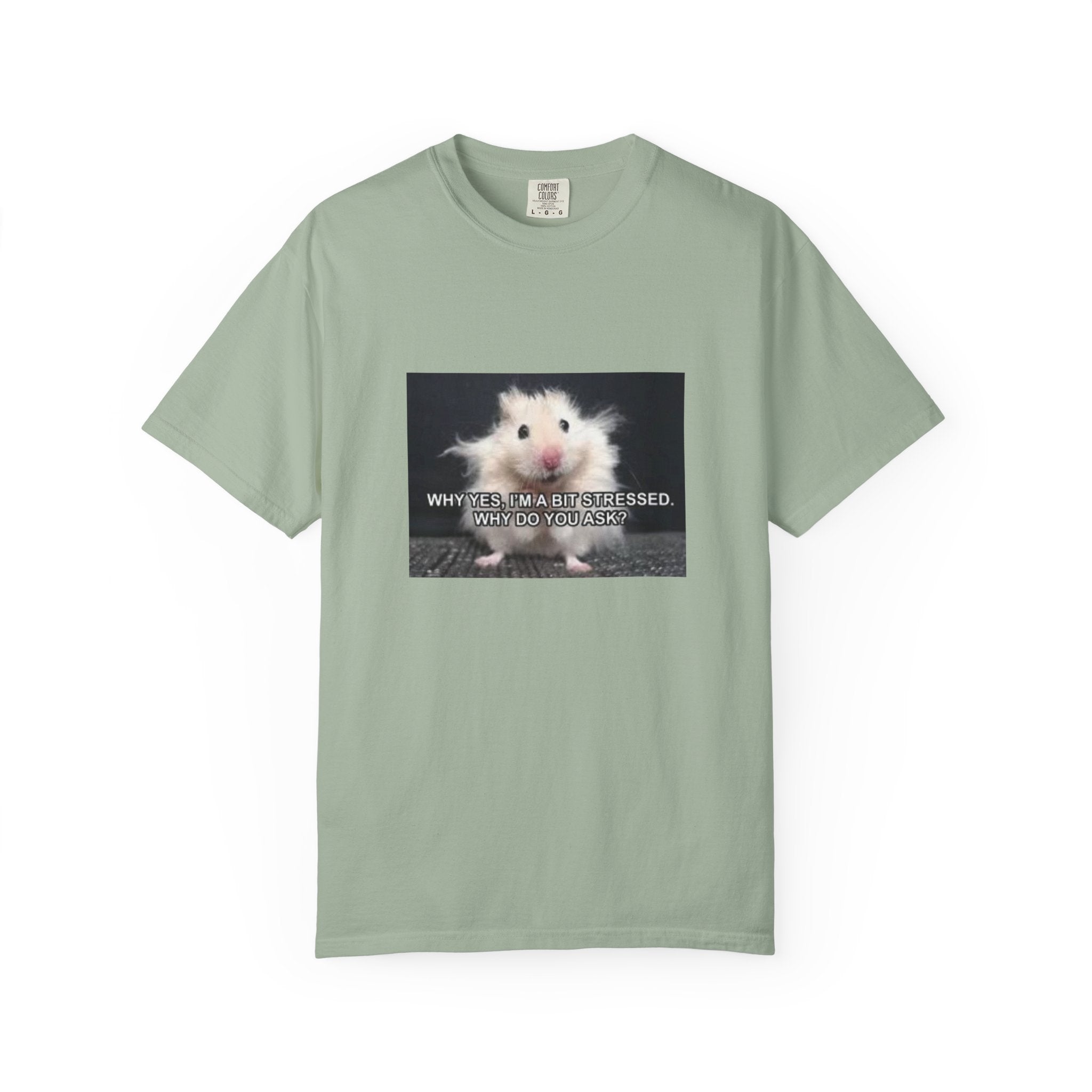Cute Hamster Graphic Tee — "Why Yes, I’m Stressed. Whaddya Got?"