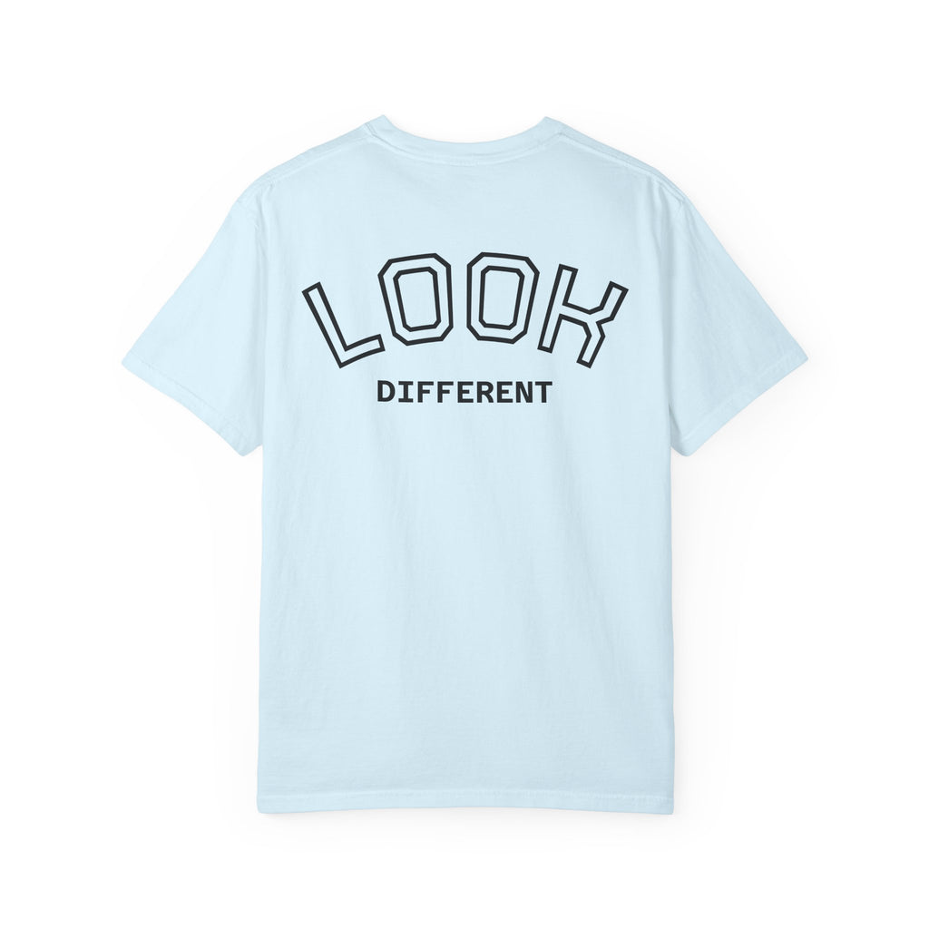 T-Shirt — 'I Almost Gave a F***' Meme Graphic Tee (Front Photo, Back "LOOK DIFFERENT")