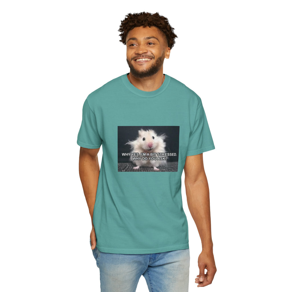 Cute Hamster Graphic Tee — "Why Yes, I’m Stressed. Whaddya Got?"