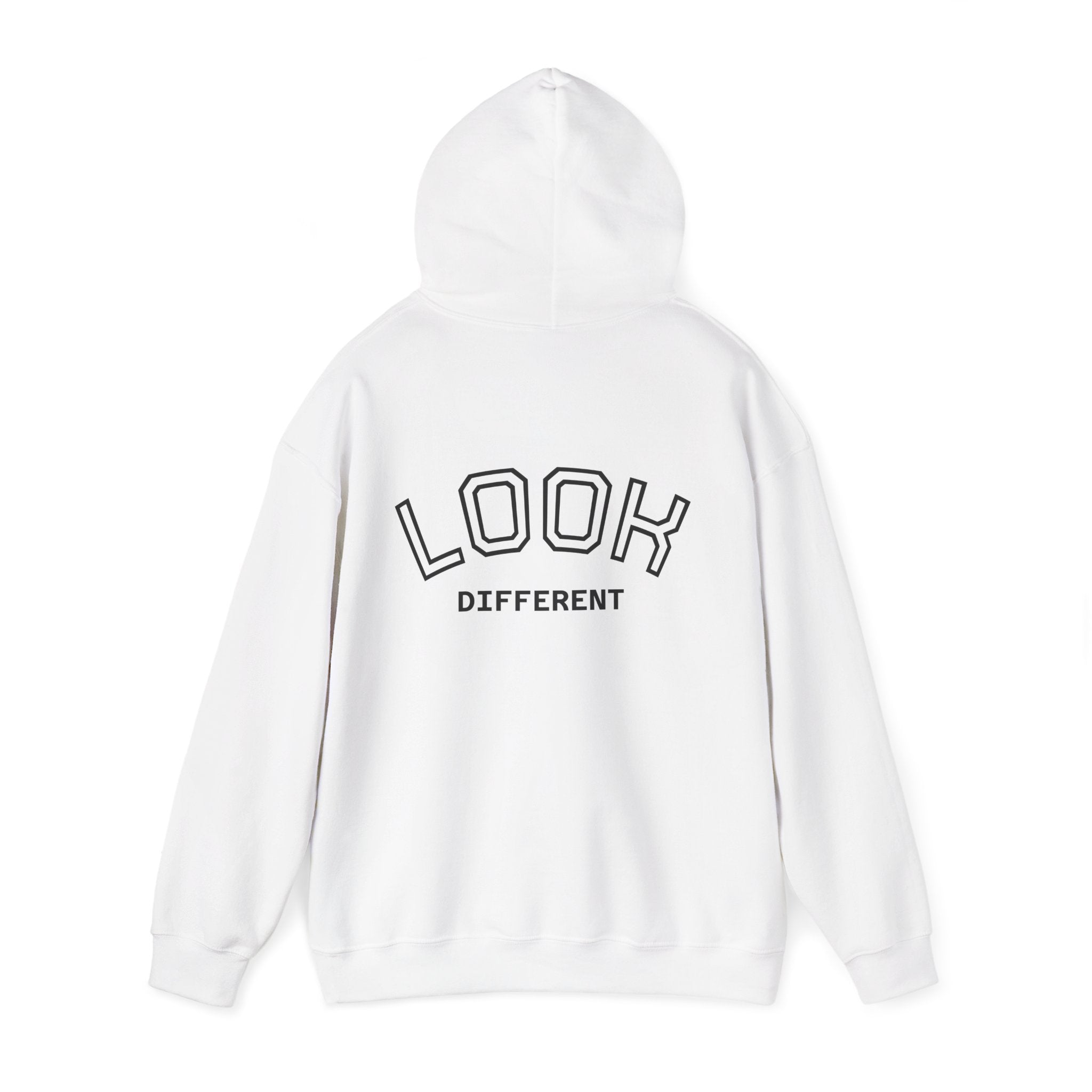 'Look Different' Graphic Hoodie — Vintage Collage Crewneck Sweatshirt