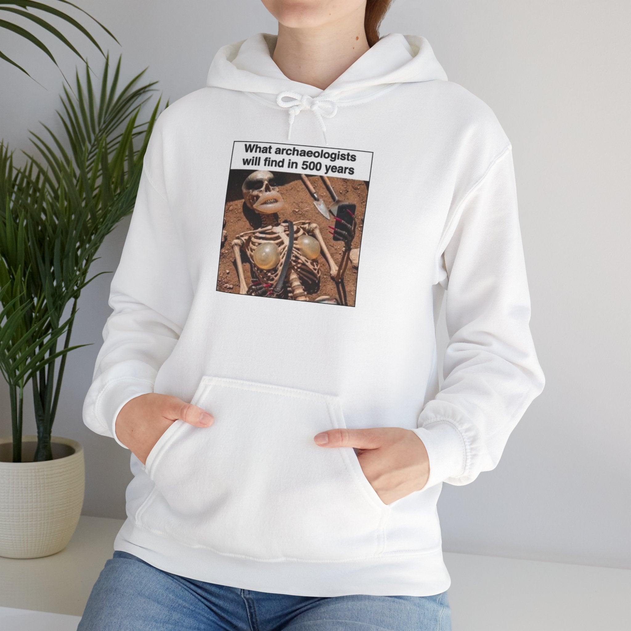 Hoodie — "What Arctic Ecologists Will Find in 500 Years" Vintage Cabin Photo | LOOK Different Back Print