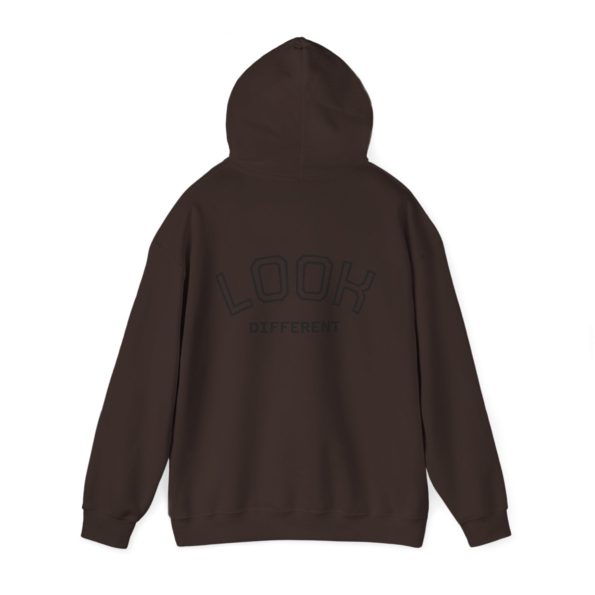 'Look Different' Graphic Hoodie — Vintage Collage Crewneck Sweatshirt