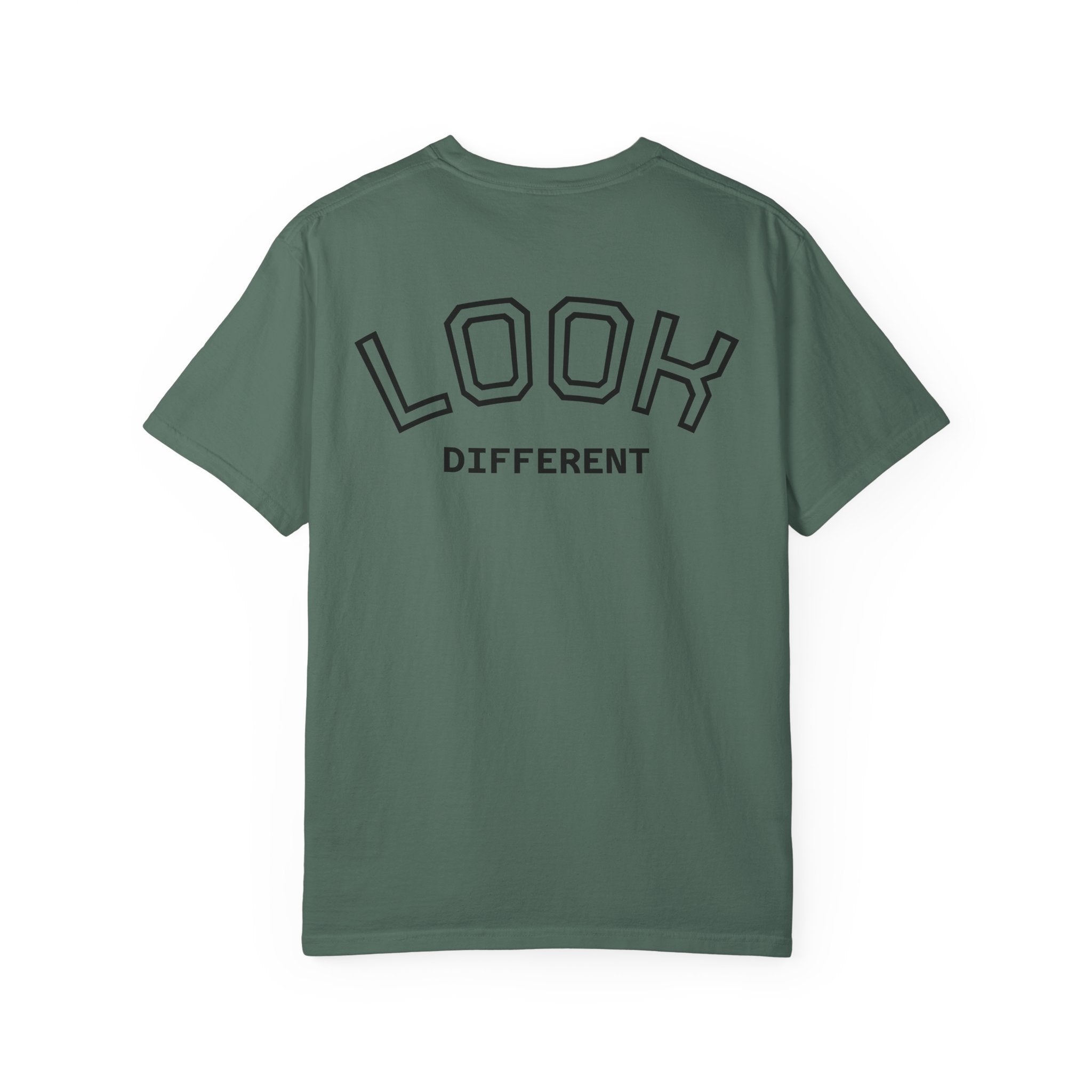 T-Shirt — 'I Almost Gave a F***' Meme Graphic Tee (Front Photo, Back "LOOK DIFFERENT")