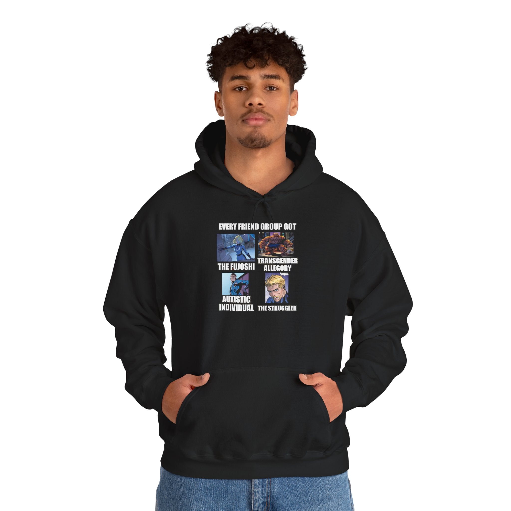 'Look Different' Graphic Hoodie — Vintage Collage Crewneck Sweatshirt