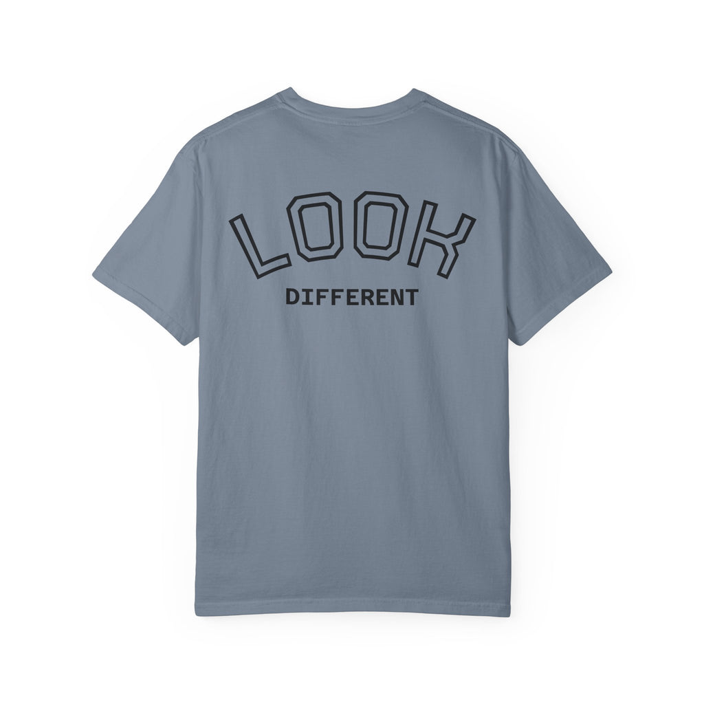 T-Shirt — 'I Almost Gave a F***' Meme Graphic Tee (Front Photo, Back "LOOK DIFFERENT")